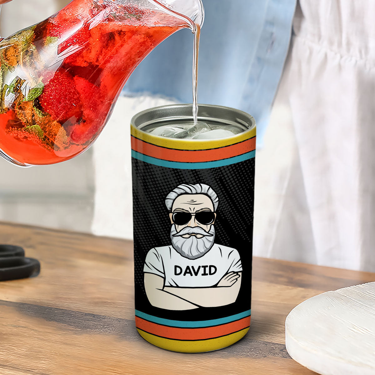 The Legend Grandpa Retro Multiple Use Personalized 4 In 1 Can Cooler