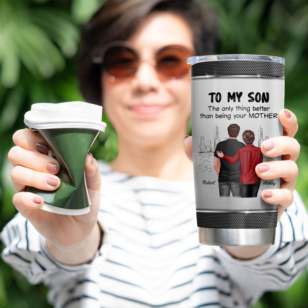From Mom To Son Watching You Be A Dad Personalized Tumbler, Gift For Son