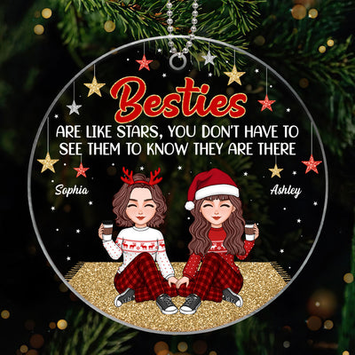 Besties Sisters Are Like Stars Cool Girls Personalized Acrylic Ornament