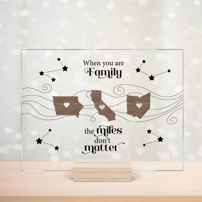 Long Distance Family Friends Siblings Sisters Besties Personalized Acrylic Plaque, Togetherness Christmas Gift