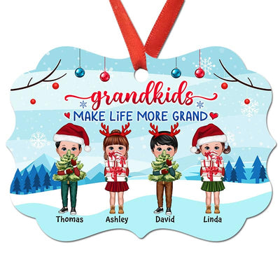 Grandkids In Snow Personalized Christmas Ornament