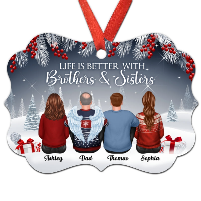 Life Is Better With Brothers Sisters Berry Tree Personalized Christmas Ornament