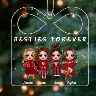 Best Friends Sisters Forever Personalized Acrylic Ornament