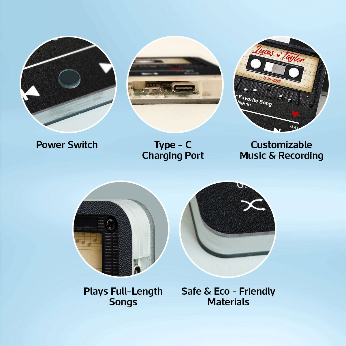 Retro Black Cassette Tape Personalized Music Fridge Magnet, Anniversary  Gift For Him, For Her, For The Couple
