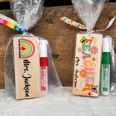 Personalized Teacher Whiteboard Eraser, Custom Teacher Appreciation Gifts, Chalkboard Eraser with Marker, Preschool Teacher Name gifts