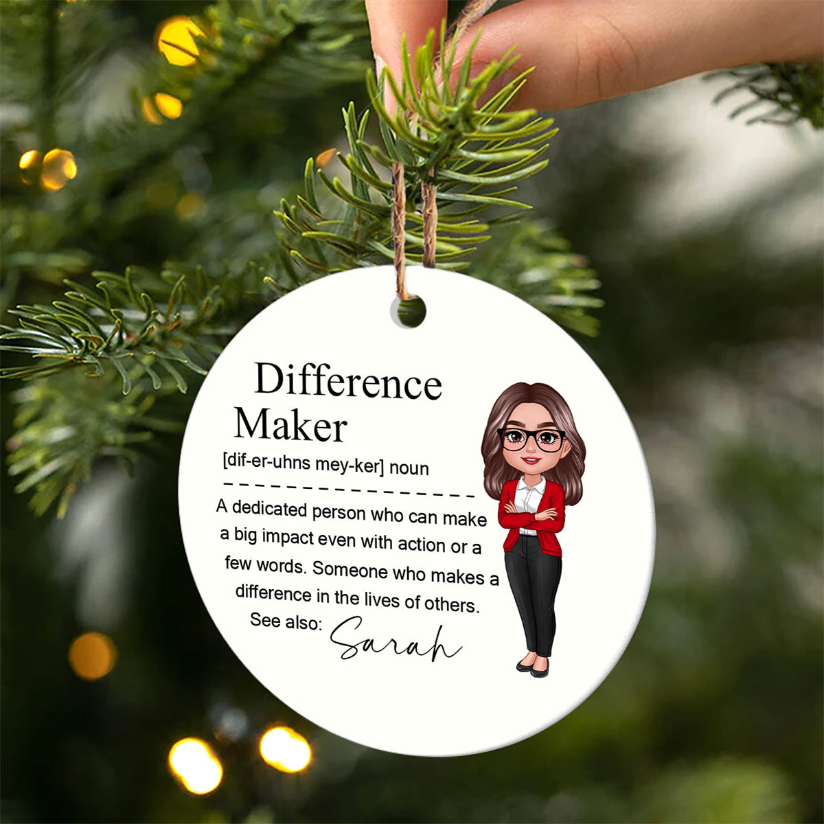 Difference Maker Personalized Ceramic Ornament, Mentor Appreciation Gift, Leader Gift, Gift for Teacher, Thank You Gift, Leaving Gift