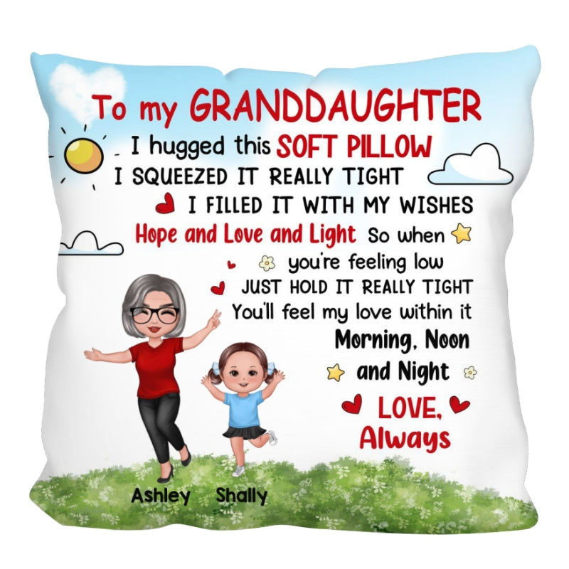 Happy Doll Grandma Grandkid To My Granddaughter Grandson Gift For GrandchildrenPersonalized Pillow