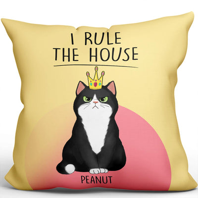 Cats Rule The House Funny Gift For Cat Lovers Personalized Pillow