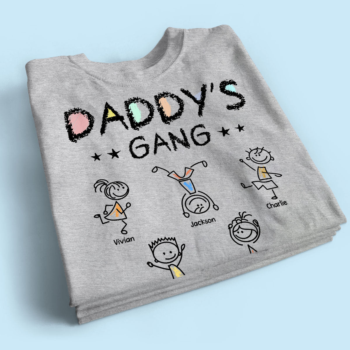 Crayon Daddy‘s Gang Personalized Shirt, Gift For Dad, For Grandpa