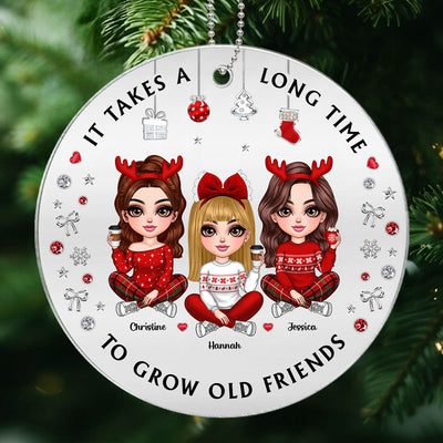 Pretty Besties Sisters Christmas Decoration Metal Patterned Personalized Acrylic Ornament