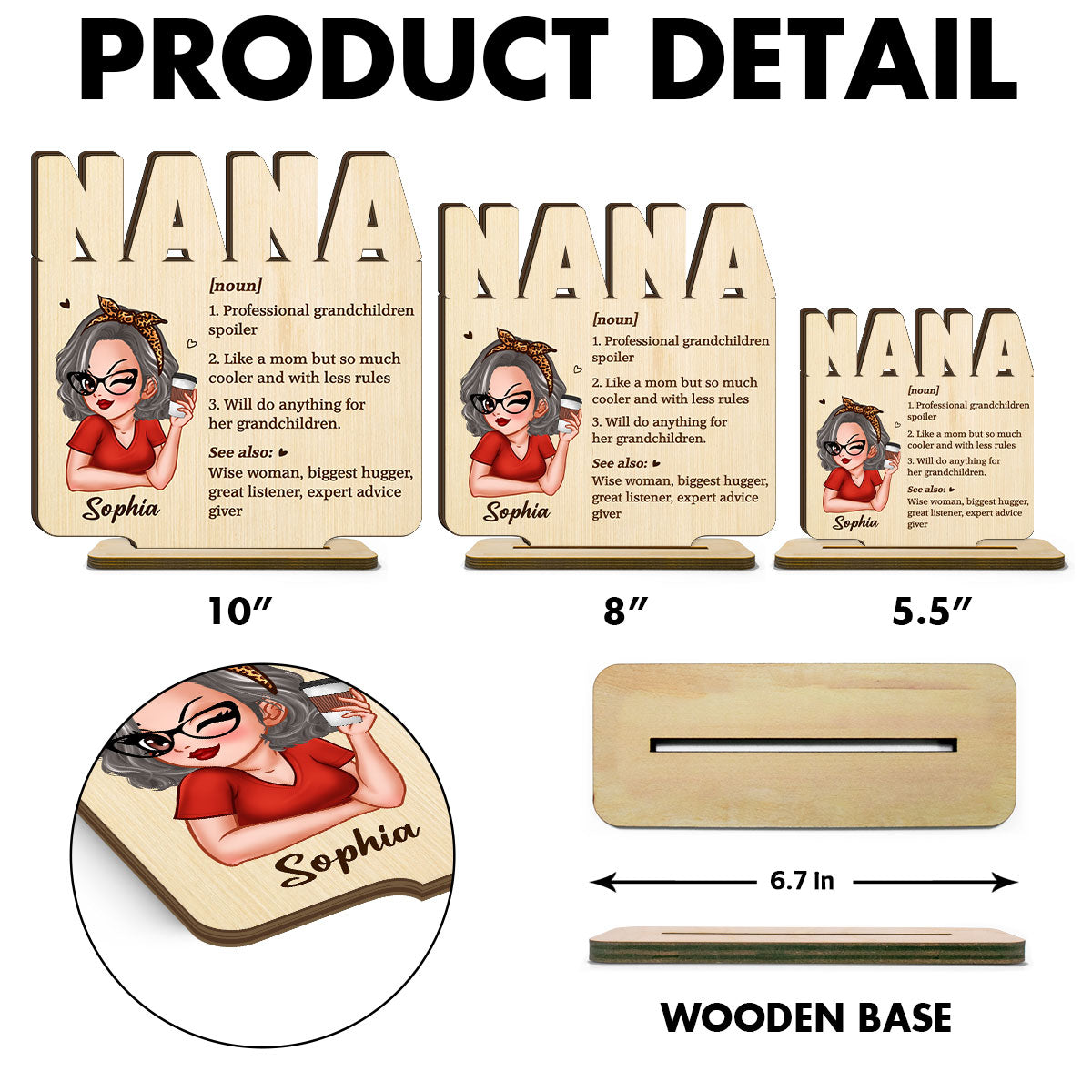 Grandma Definition Cool Grandma Personalized Standing Wooden Plaque
