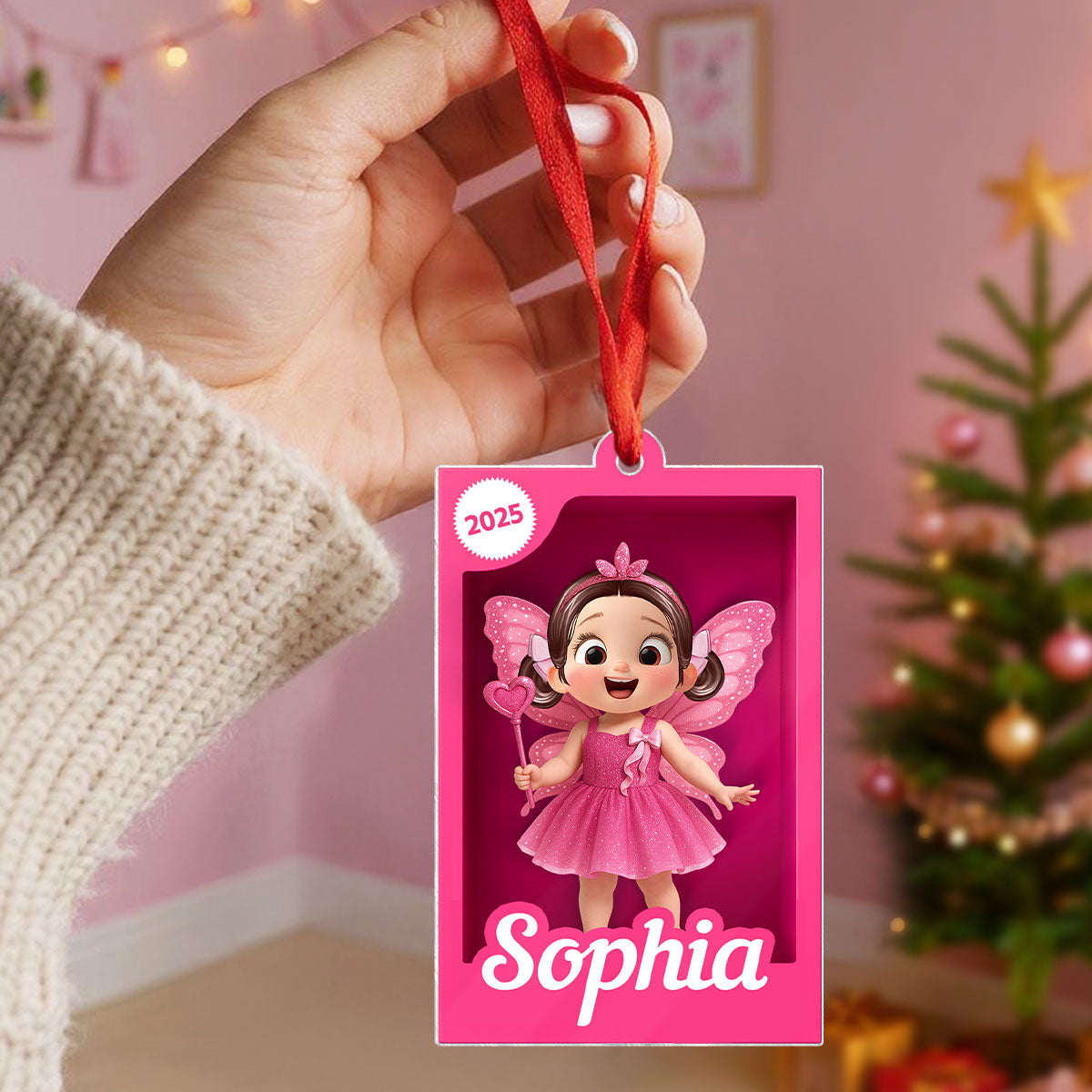 Adorable Fairy Kid Toy Box - Personalized Acrylic Ornament - Perfect Christmas Gift For Kids, Grandkids