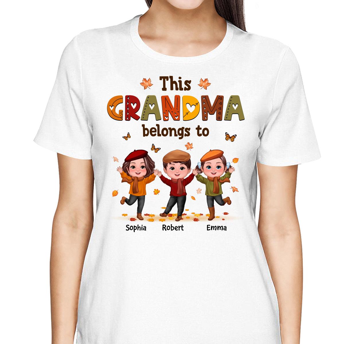 This Grandma Mom Belongs To Fall Season Happ Kids Personalized Shirt
