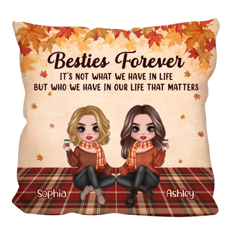 Fall Season Doll Best Friends Forever Personalized Pillow (Insert Included)