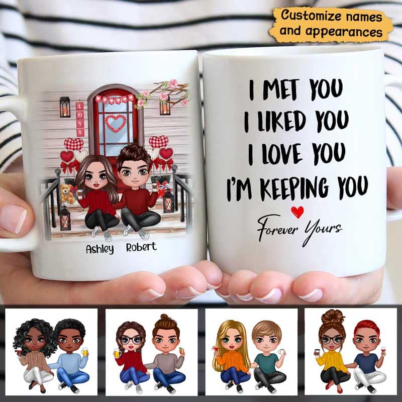 Couple Sitting  Front Porch Personalized Mug