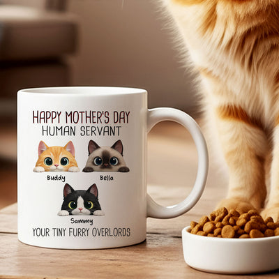 Happy Mother's Day Human Servant - Personalized Mug - Funny Gift for Cat Moms