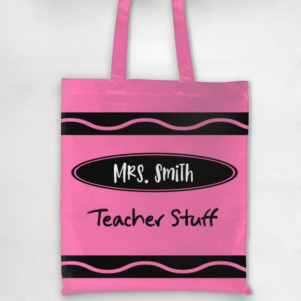 Teacher Crayon Personalized Tote Bag, Back To School Gift For Teacher
