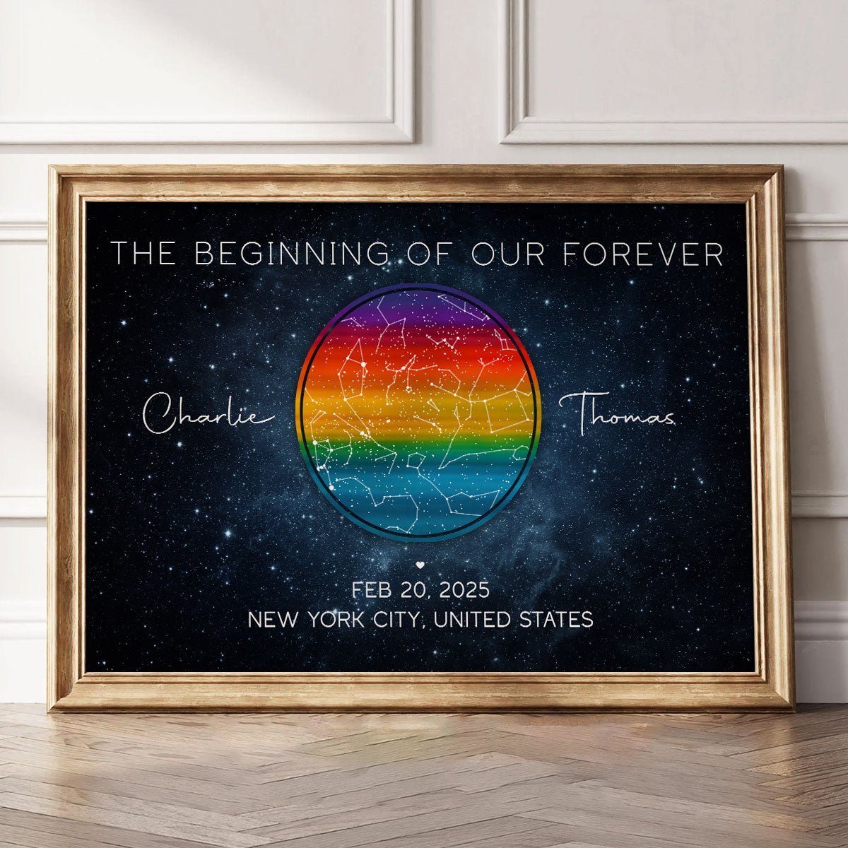 Pride Month LGBT Couple Star Map Personalized Poster, Gift For Couple