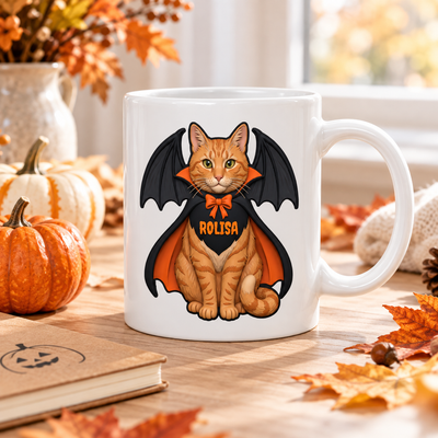 Custom Dog Cat Vampire - Personalized Mug - Spooky Rustic Halloween Porch Decoration