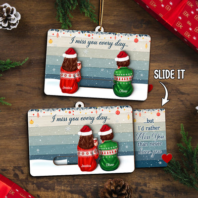Hidden Message Besties Sisters Long Distance - Personalized Slider Ornament - Christmas Gift