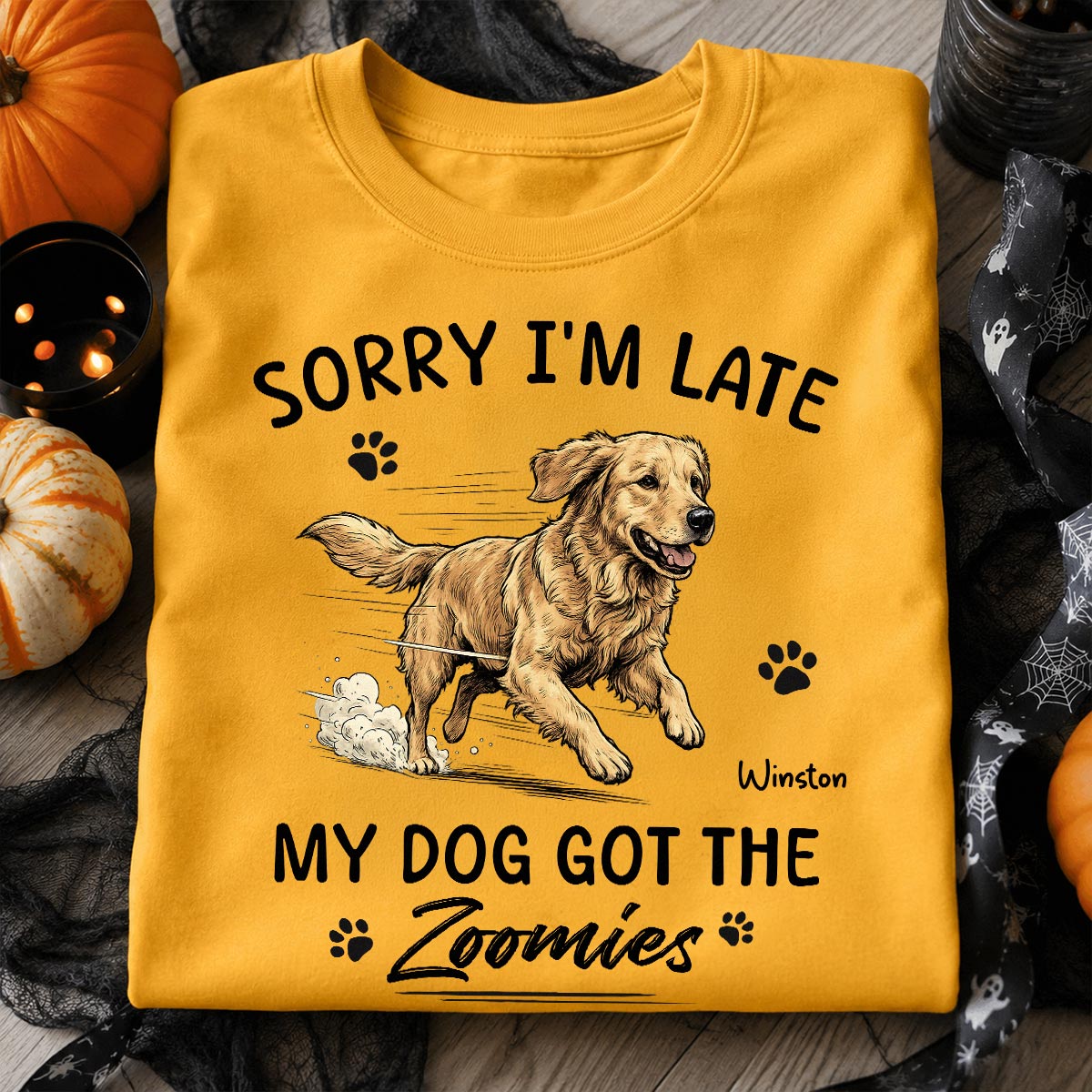 Sorry I'm Late My Dog Got The Zoomies Custom Pet Photo - Personalized Shirt - Funny Gift For Dog Lover