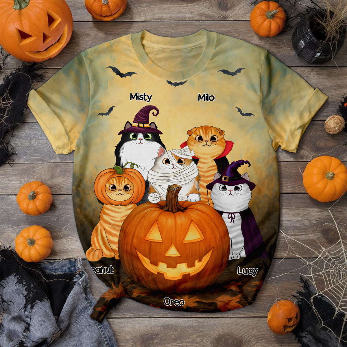 Halloween Cats Pumpkin Personalized 3D Shirt