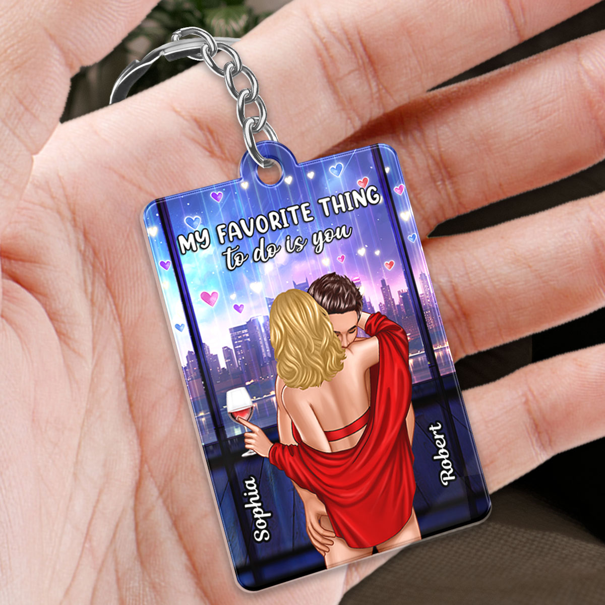 My Favorite Thing To Do Is You Couple Favorite Song Scannable QR Code Personalized Acrylic Keychain