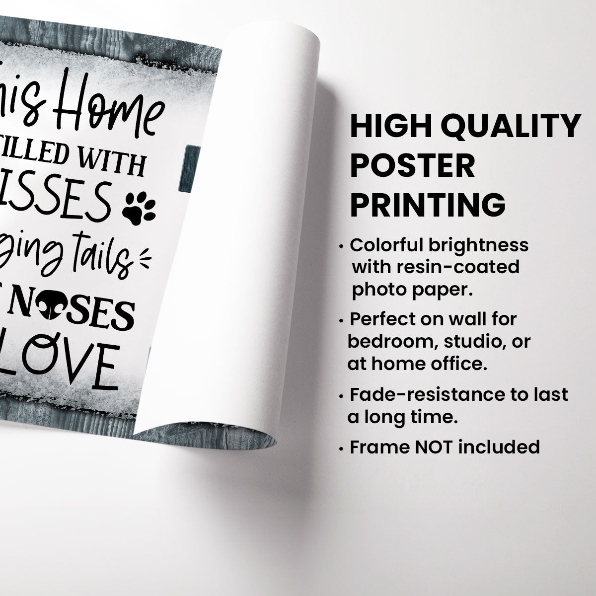 This Home Filled With Kisses Wagging Tails Dog Lover Crossword Puzzle Wall Art Personalized Poster