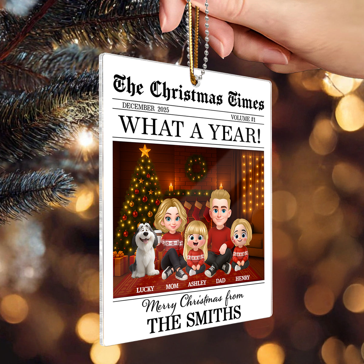 The Christmas Times Family Sitting - Personalized Acrylic Ornament