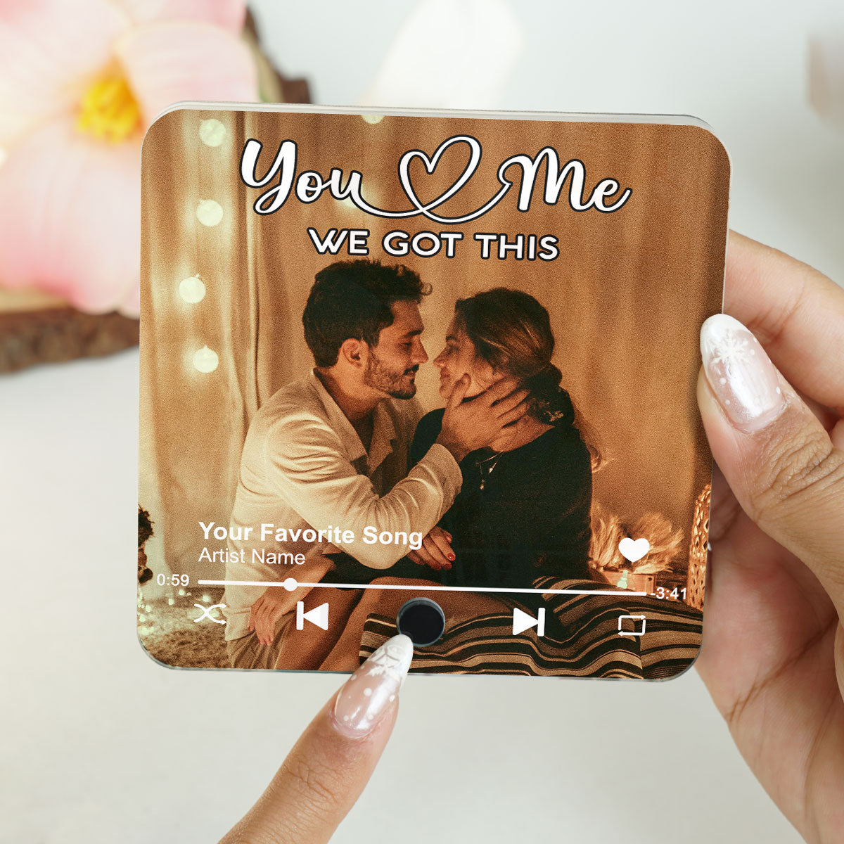 Couple Together Upload Photo Personalized Music Fridge Magnet, Heartfelt  Gift For Him, For Her, Husband, Wife