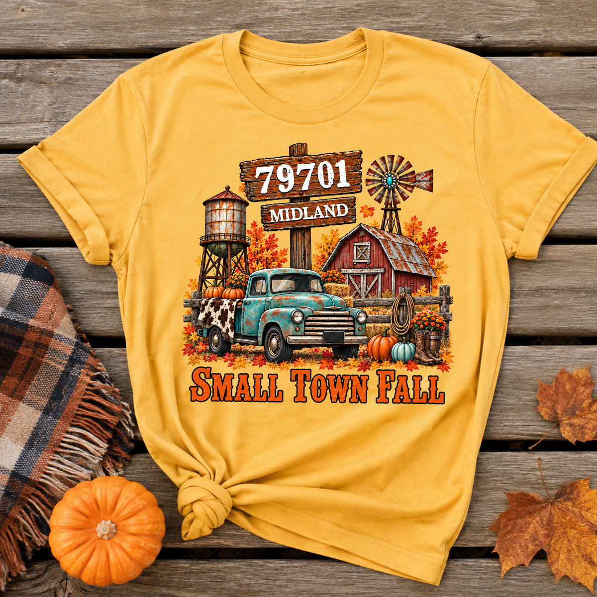 Small Town Fall Western Zip Code - Personalized Shirt