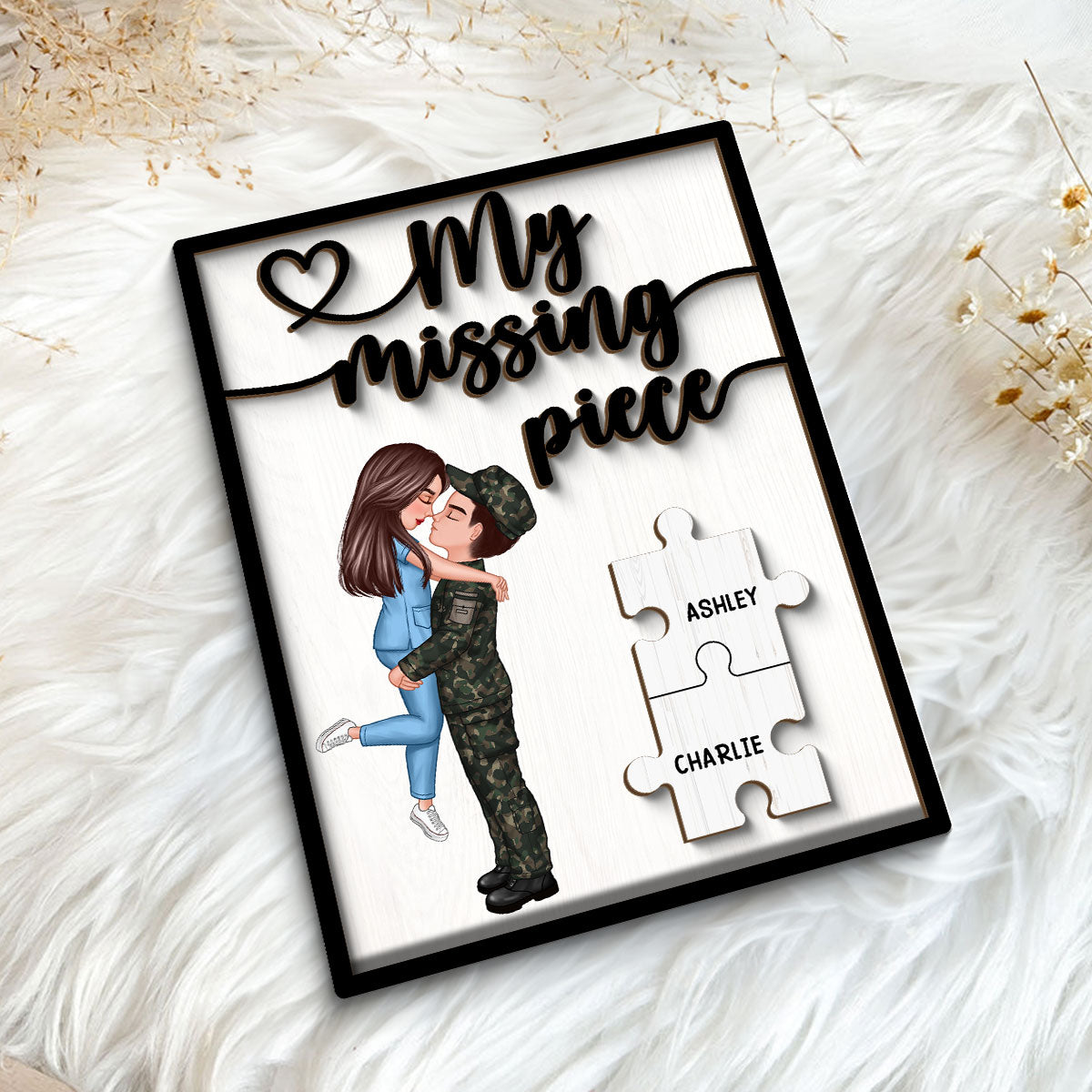 My Missing Piece Gift by Occupation Gift For Her Gift For Him - Personalized 2-Layered Wooden Plaque - Gift for Him, Gift for Her