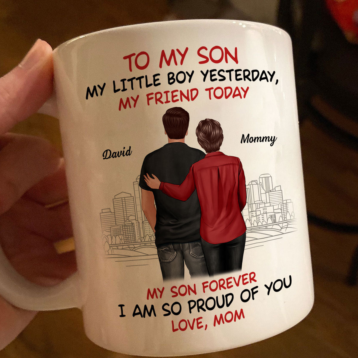 From Mom To Son My Little Boy Yesterday My Friend Today Personalized Mug