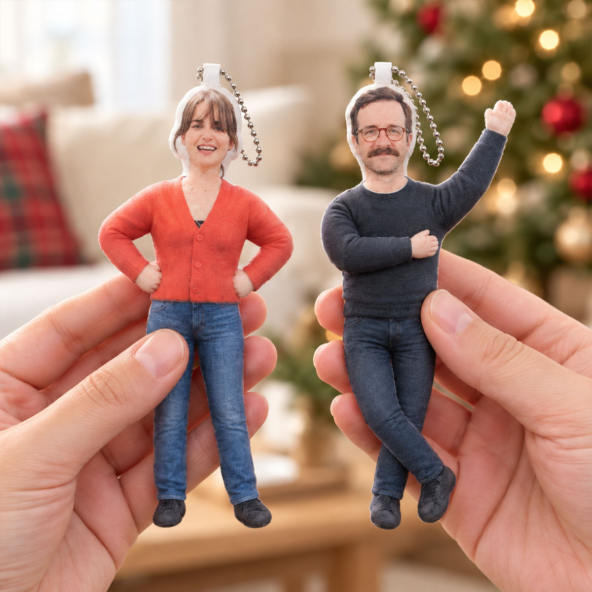 Custom Mini Me Doll with Poseable Body - Personalized Plush Doll Ornament - Unhinged Gag Gift for Bestie, Coworkers, Funny White Elephant Christmas Gift