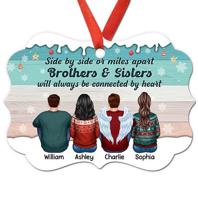 Sisters Brothers Siblings Side By Side Personalized Christmas Ornament