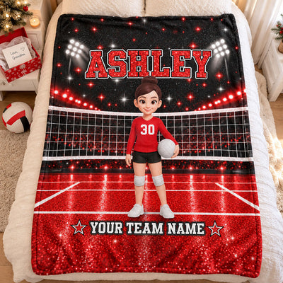 Volleyball Boy & Girl - Personalized Fleece Blanket - Christmas Gift For Daughter Granddaughter Son Grandson