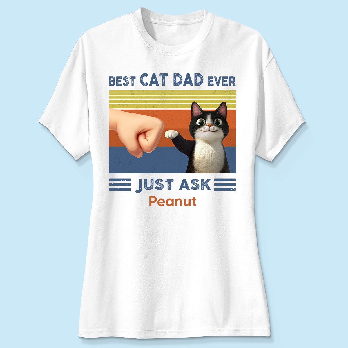 Best Cat Dad Cute Cartoon Funny Cats Personalized Shirt, Gift for Cat Dads