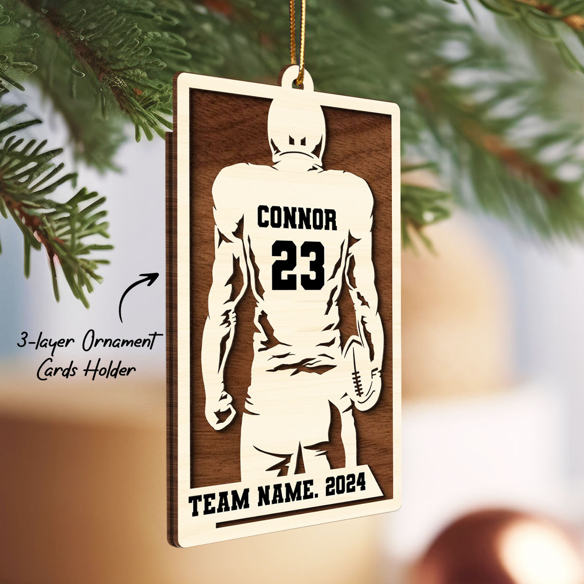 Personalized Football Money Gift Card Holder Ornament, Unique Gift For Football Player, Football Lover, Teenage Son, Grandson, Nephew, Husband, Boy Friend