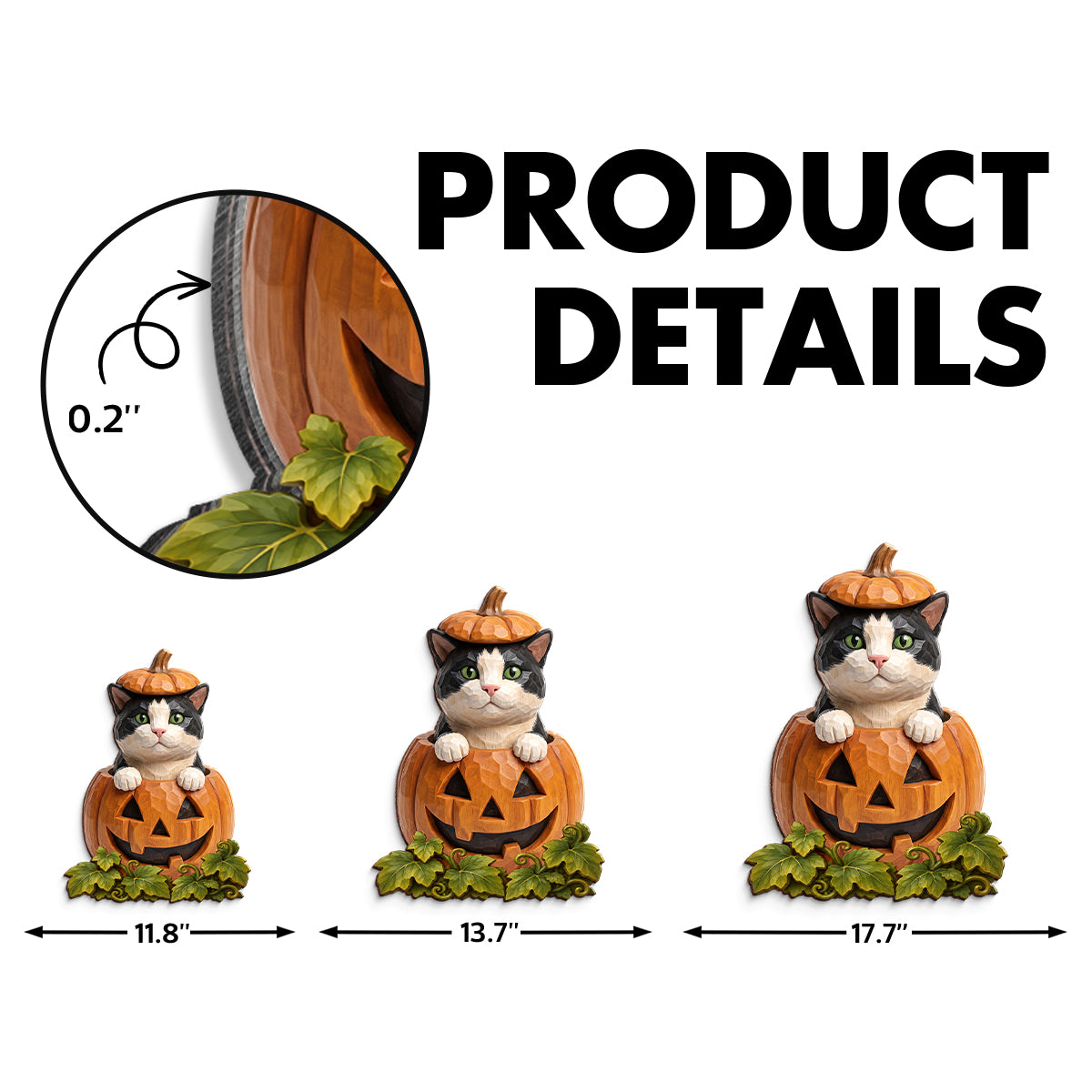 Custom Dog Cat Pumpkin Art - Personalized Wooden Door Sign - Pet Halloween Fall Decor
