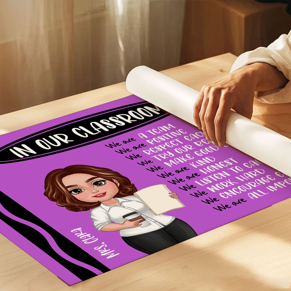 Teacher Crayon Pattern In Our Classroom Personalized Poster