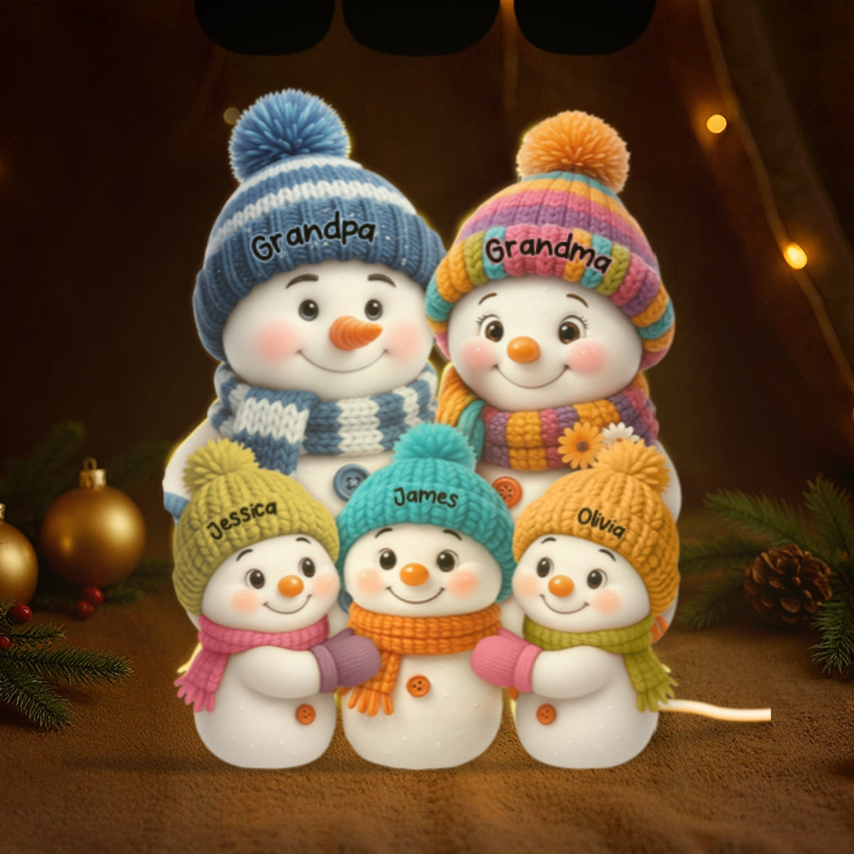 Eternal Glow – Custom Night Light | Heartfelt Christmas Gift for for Grandma, Mom, Family, Couple
