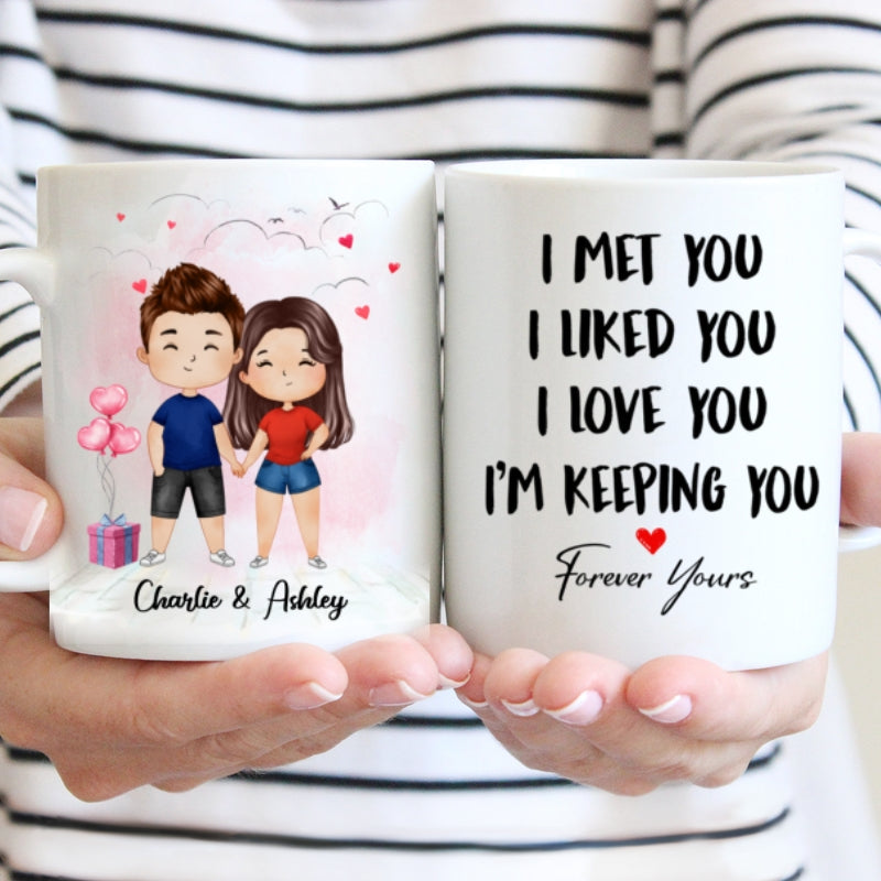 Watercolor Couple Kissing Valentine‘s Day Gift For Him For Her Personalized Mug
