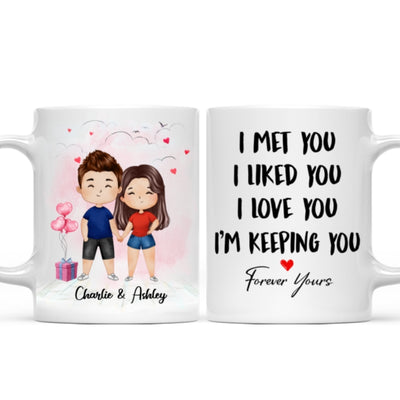 Watercolor Couple Kissing Valentine‘s Day Gift For Him For Her Personalized Mug