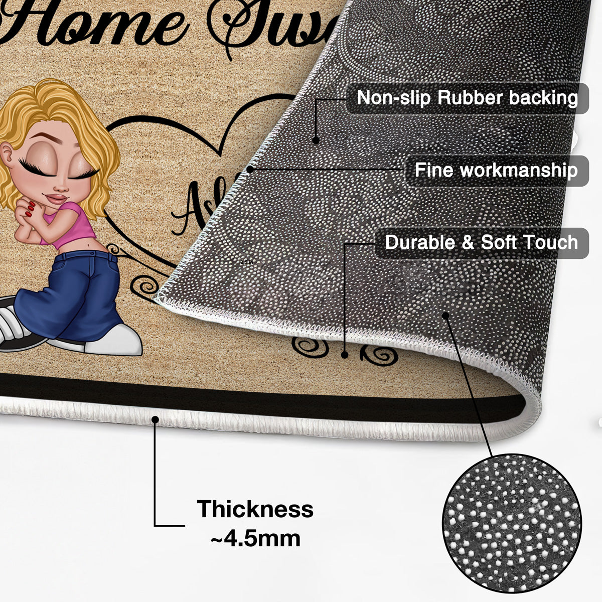 Home Sweet Home Y2K Couple Housewarming Gift Personalized Doormat