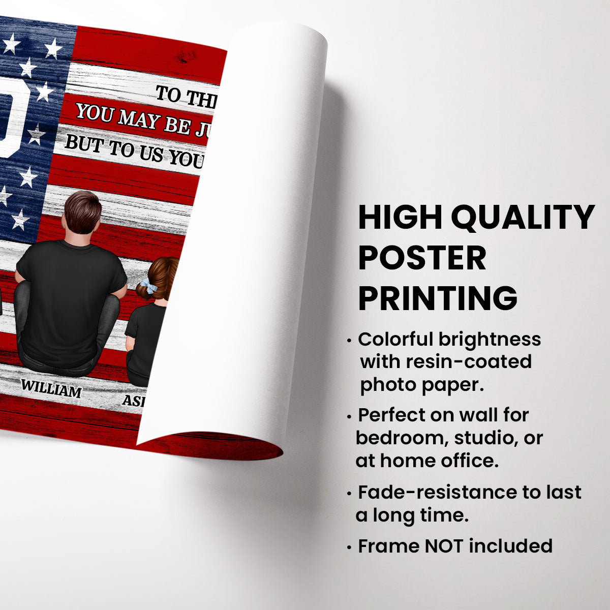 DAD GRANDPA You Are The World Nation Flag - Personalized Poster - Gift For Proud American Dad, Grandpa