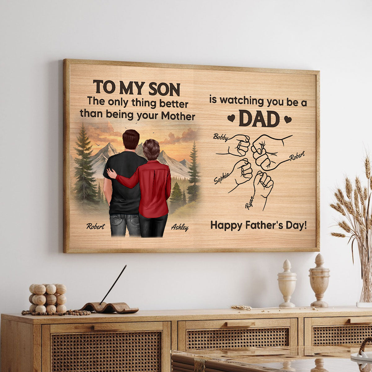 From Mom Dad To Son Watching You Be A Dad Personalized Poster, Gift For Son