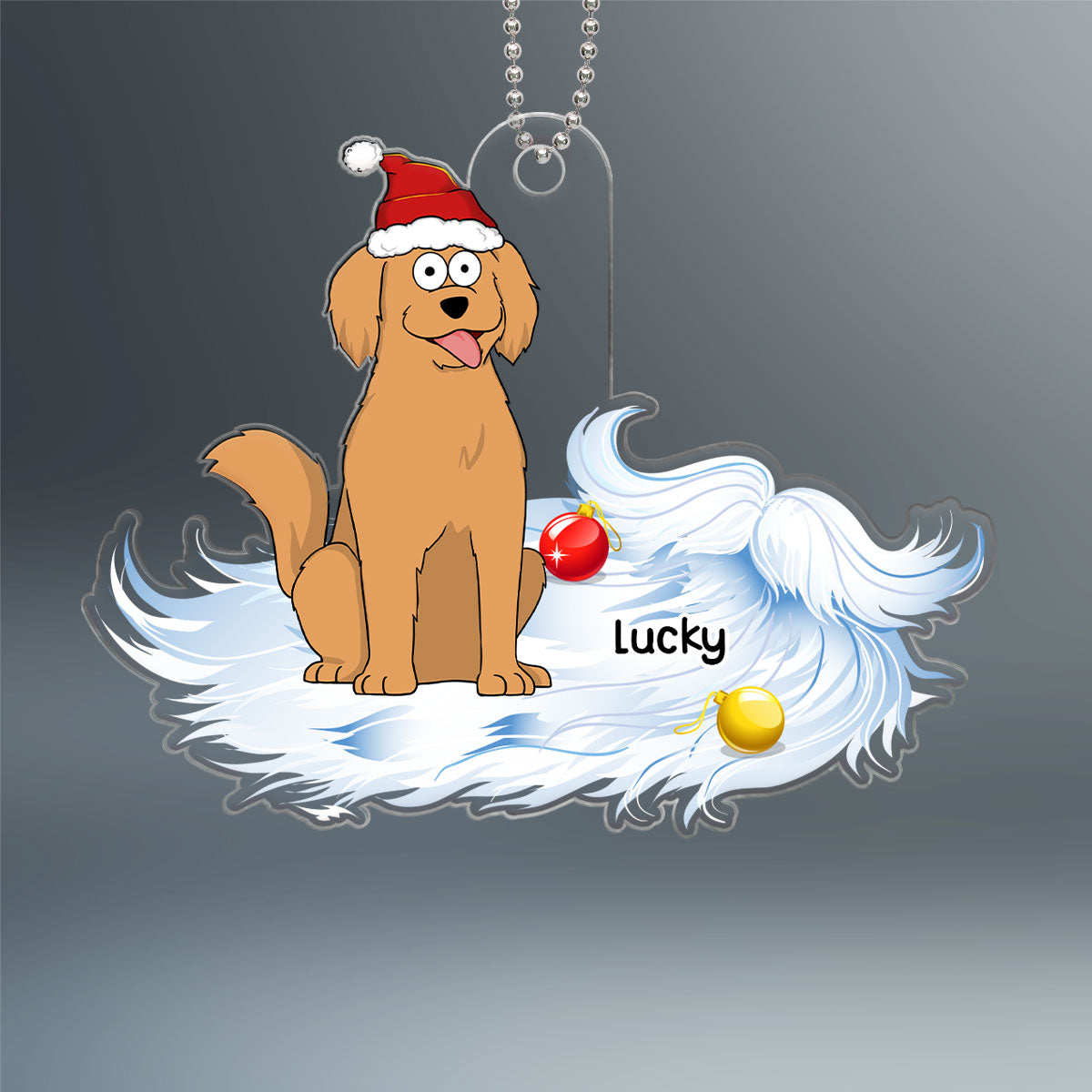 Santa Beard Funny Dog And Cat Personalized Acrylic Ornament