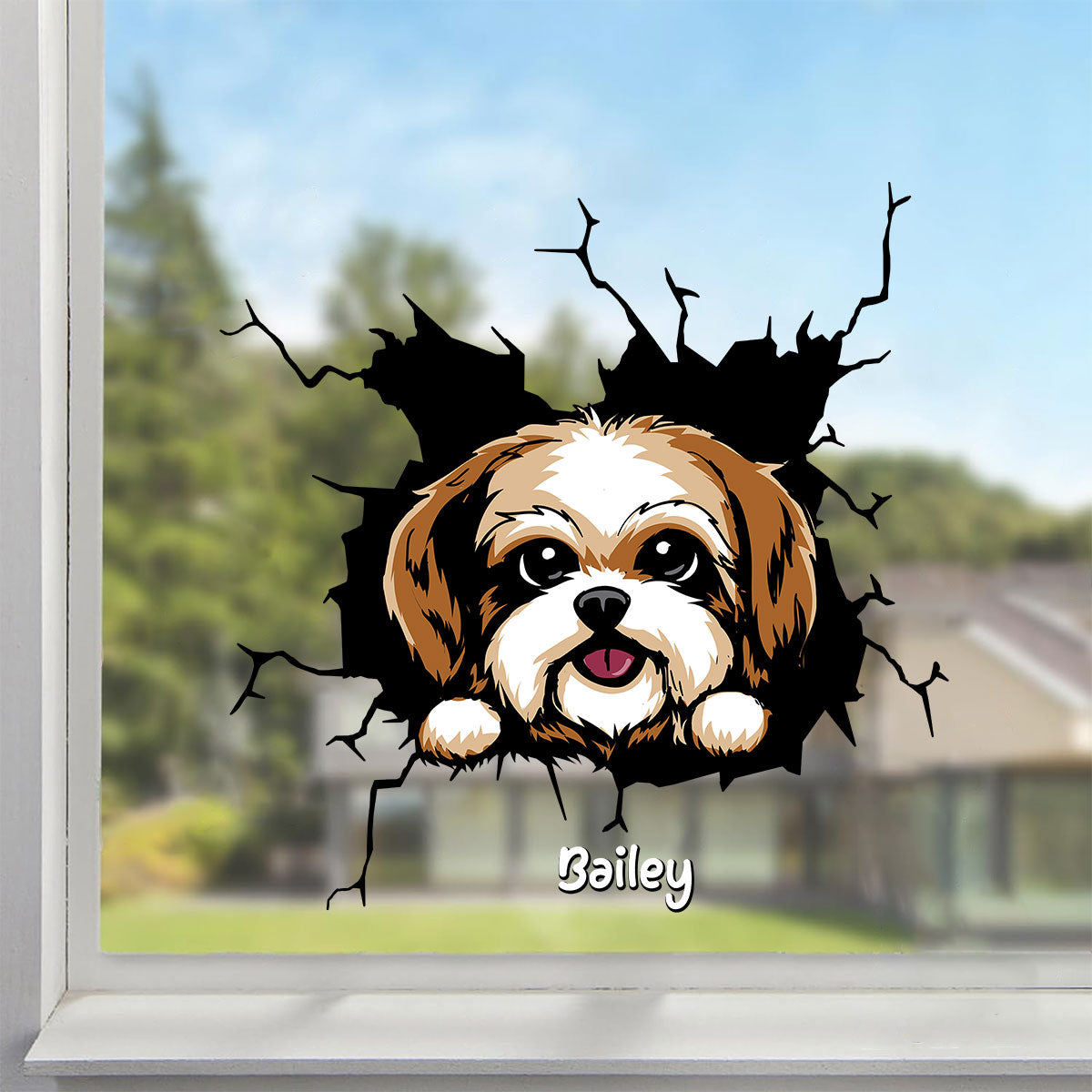 Funny Dog Decor On Car Fridge Window Personalized Decal