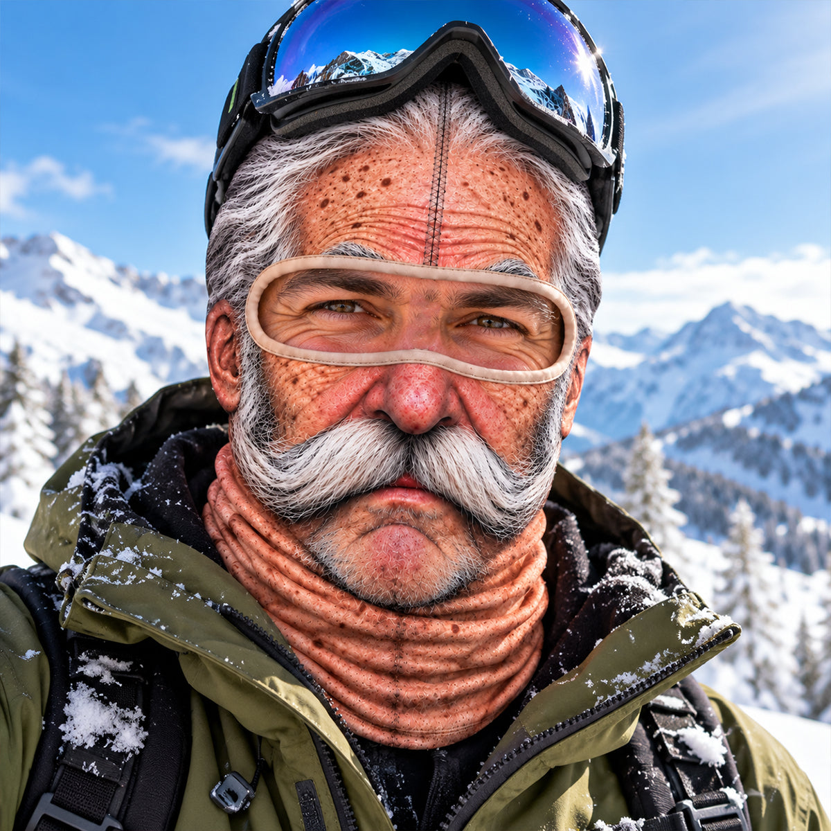 Realistic Old Man Face - Personalized Balaclava Mask - Hilarious Winter Christmas Gift for Skiers, Snowboard Party Face Cover, Custom Ski Mask