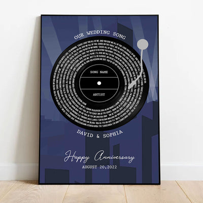 Unique Vinyl Song Lyrics Gold Art Deco Couple Wedding Poster, Perfect  Gift, Anniversary Gift, Wedding Gift For Couple For Him For Her